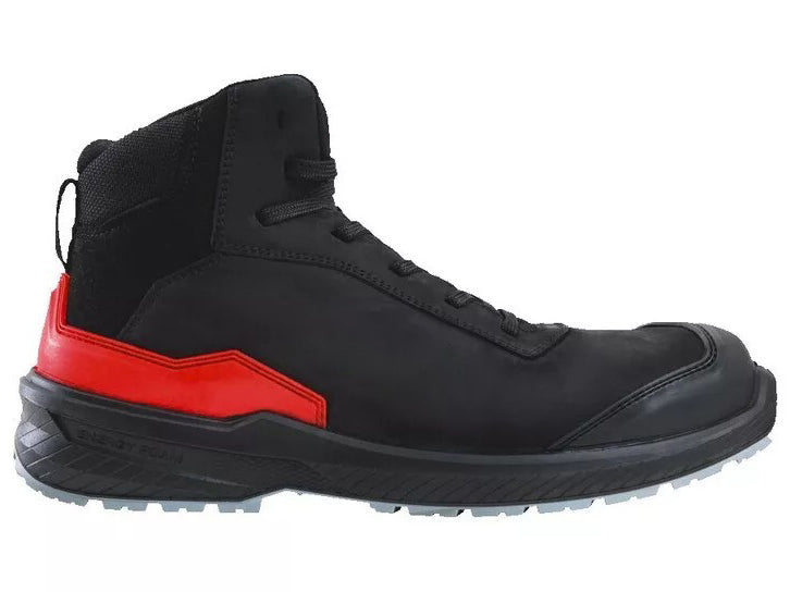 Black & Red Mid-Top Safety Work Boots