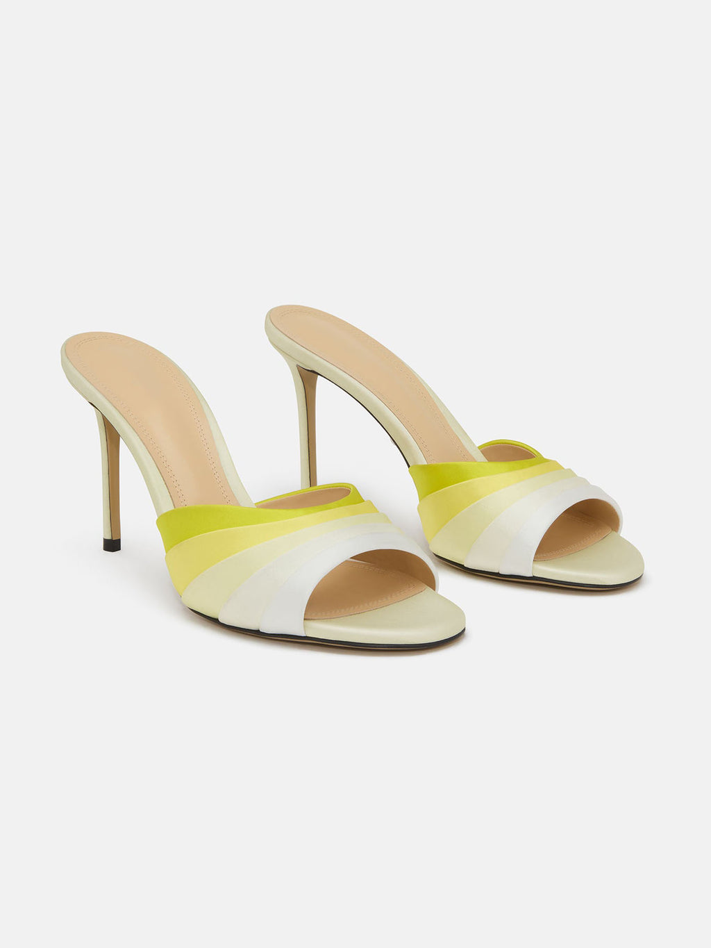 Ladies' Gradient Satin Stiletto Mule Sandals