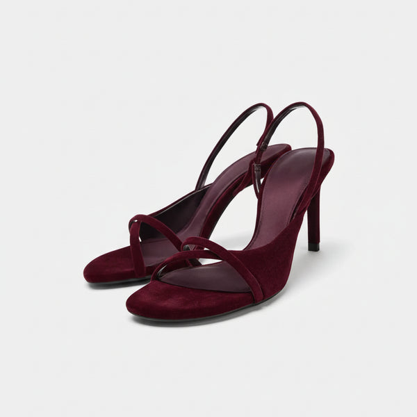 Ladies' Velvet Slingback Stiletto Heel Sandals
