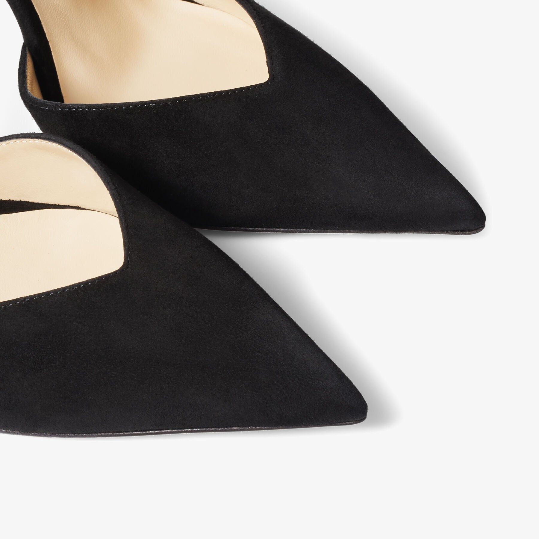 Ladies' Crystal Ankle Strap Suede Pointed-Toe Heels