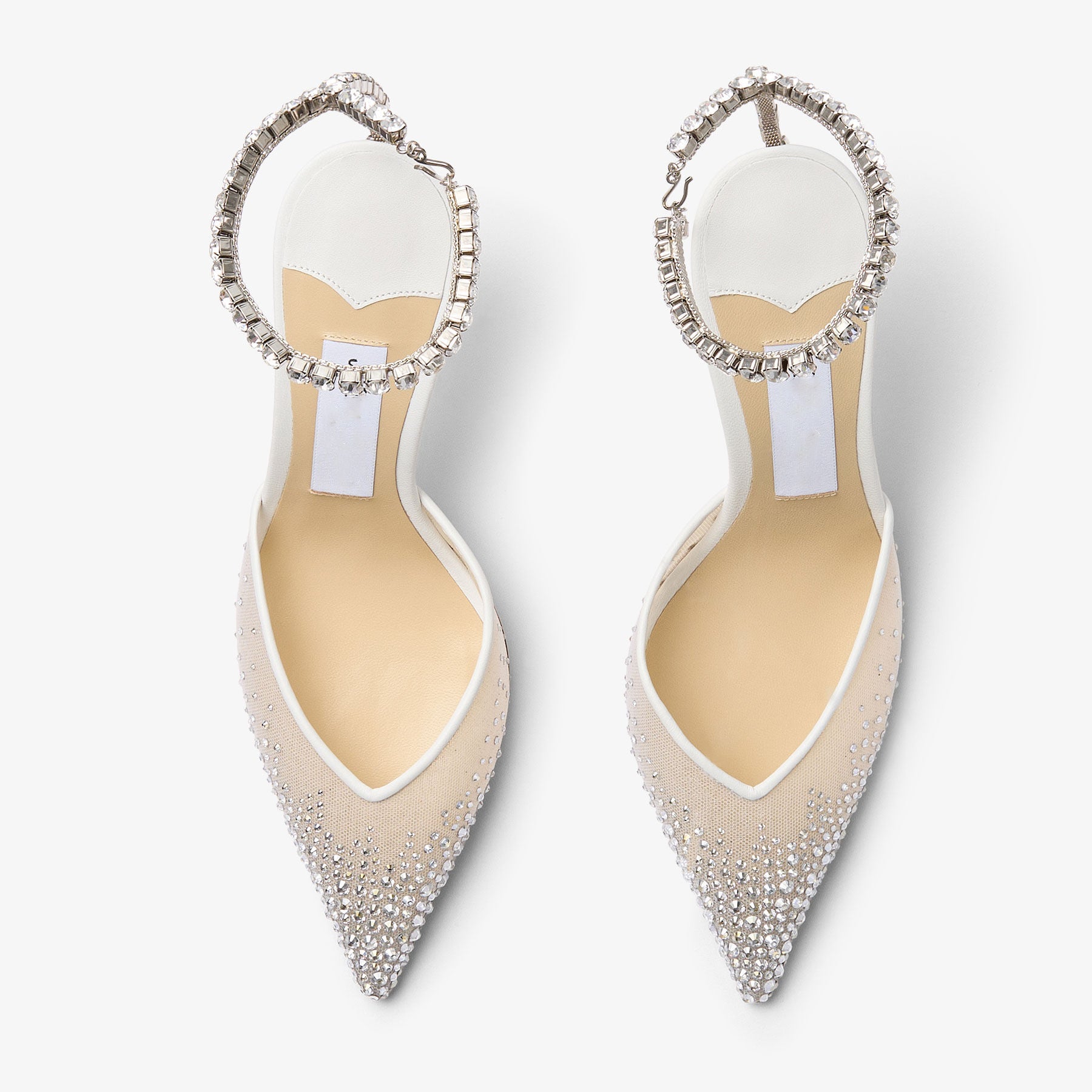 Ladies' Crystal-Chain Mesh Slingback Pumps