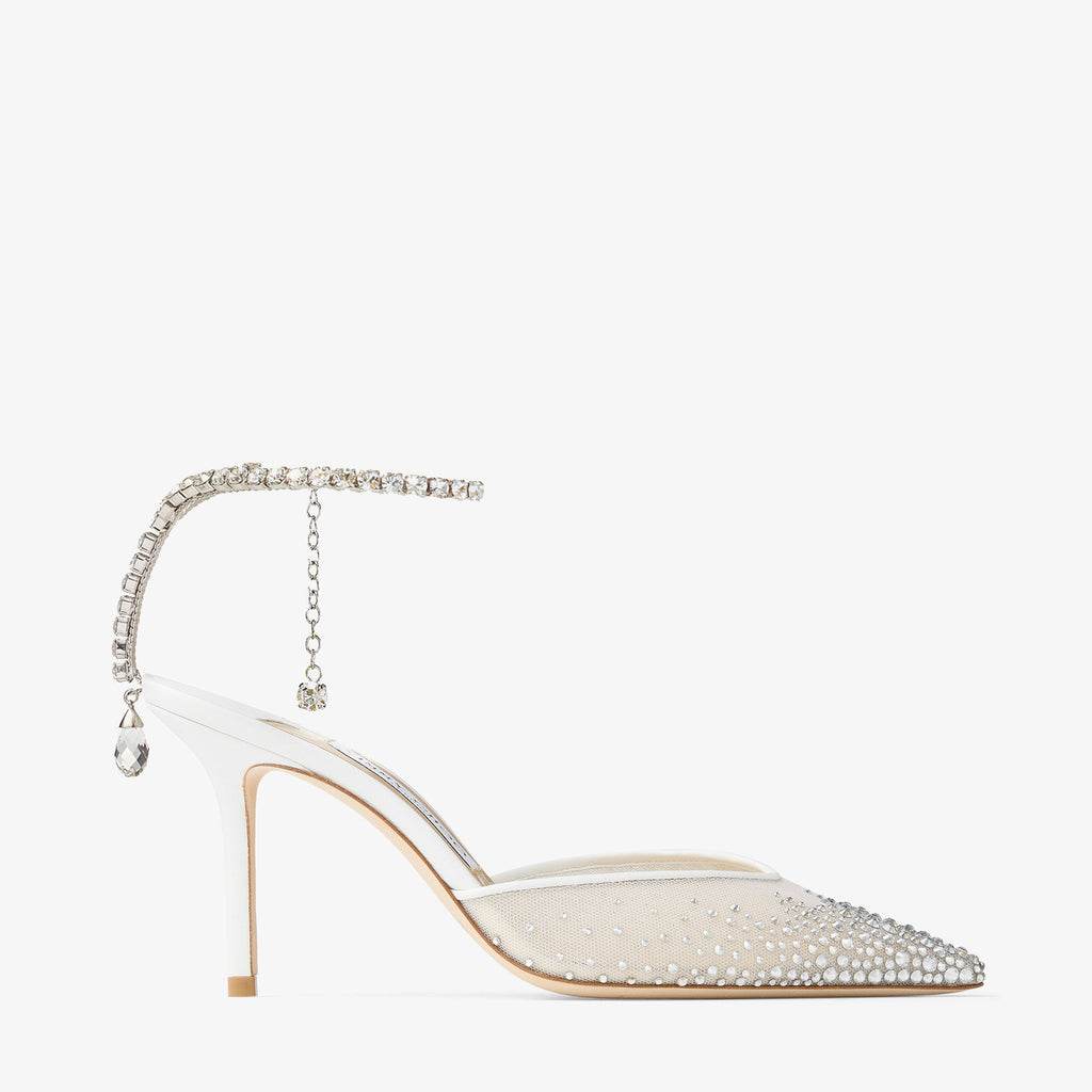 Ladies' Crystal-Chain Mesh Slingback Pumps