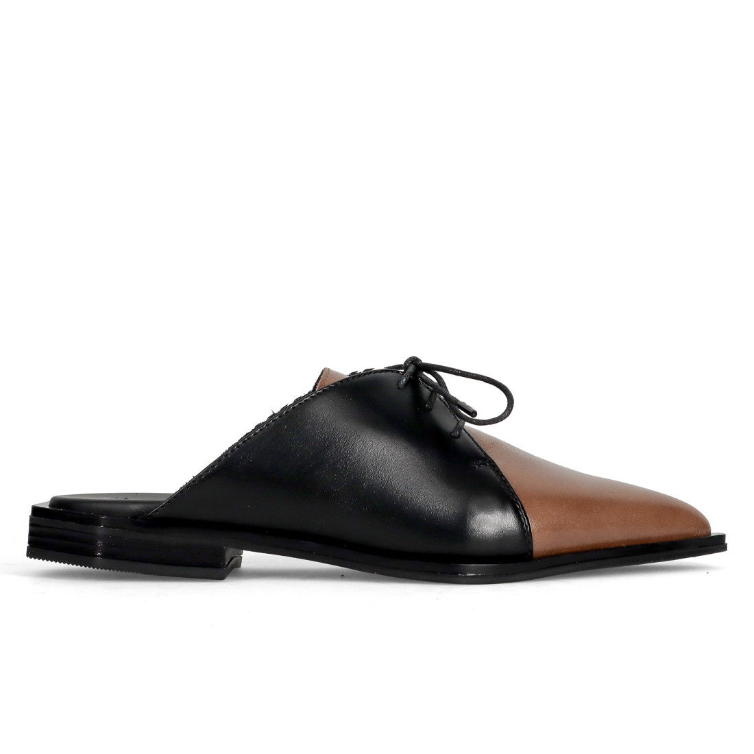 Ladies' Color-Block Pointed-Toe Lace-Up Mules