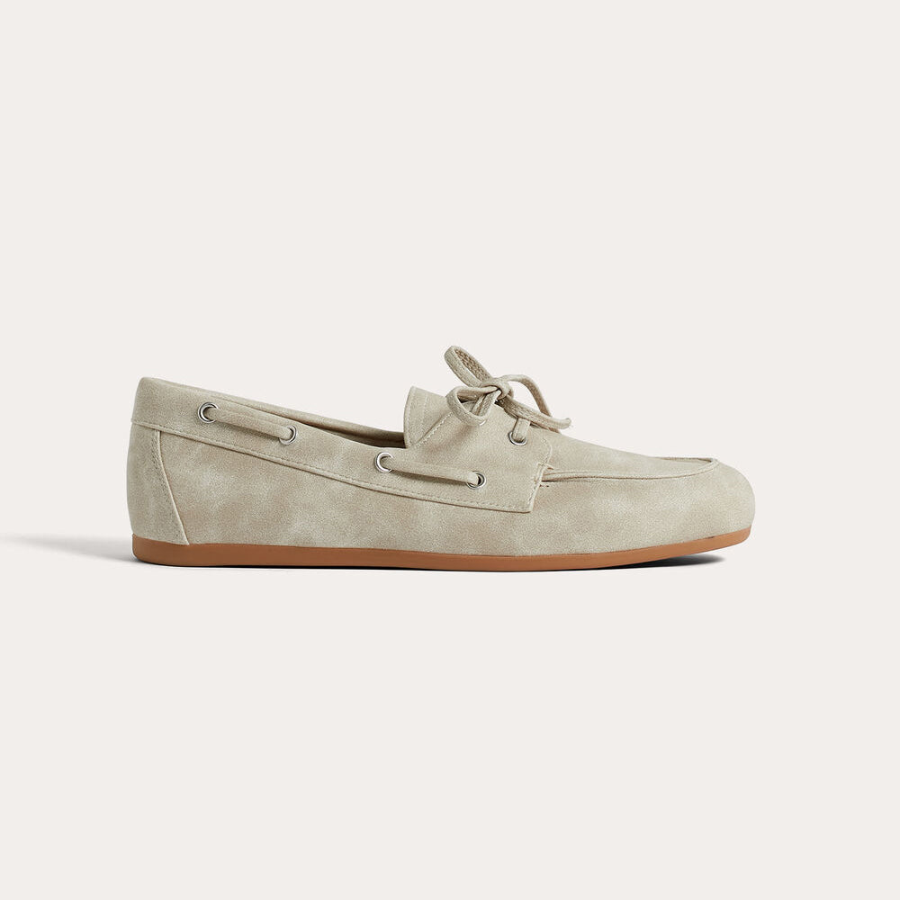 Ladies' Suede Lace-Up Boat Shoes