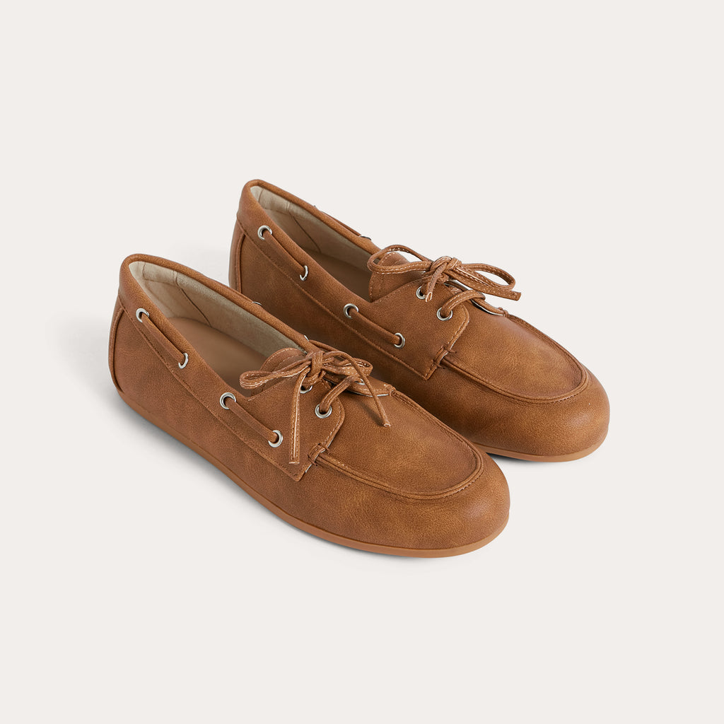 Ladies' Suede Lace-Up Boat Shoes
