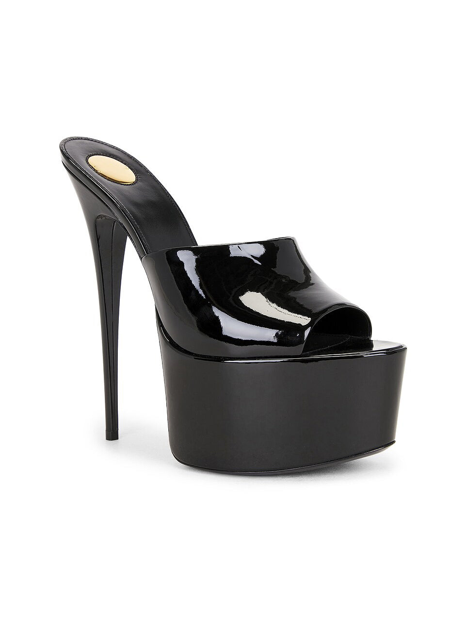 Ladies' Patent Leather Platform Stiletto Mules