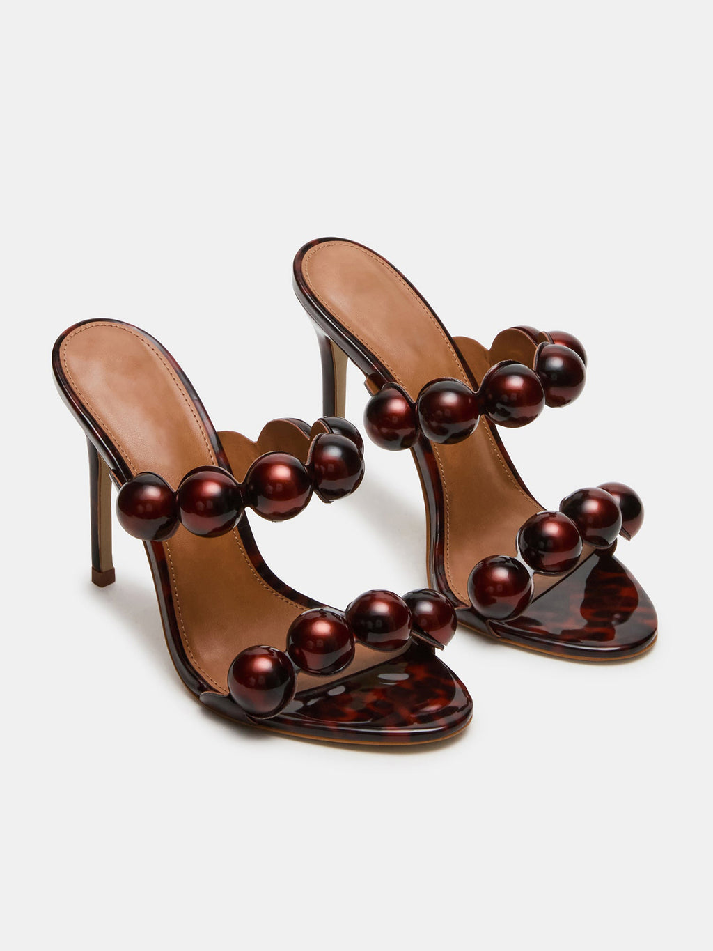 Ladies' Luxury Open-Toe Double Strap High Heel Slide Sandals