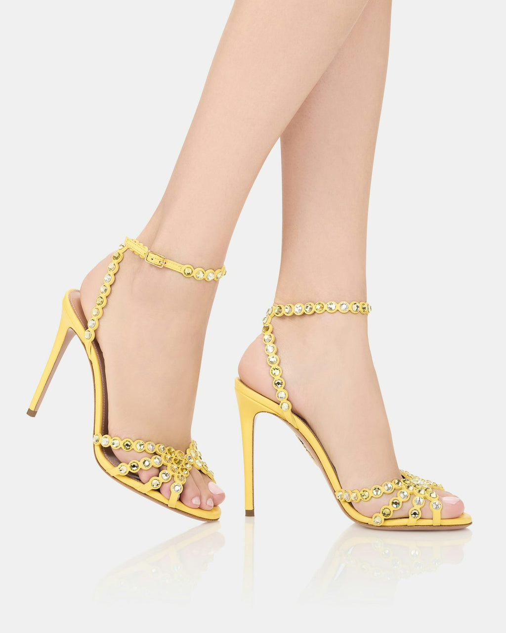 Women's Crystal-Embellished Ankle Strap Stiletto Sandals