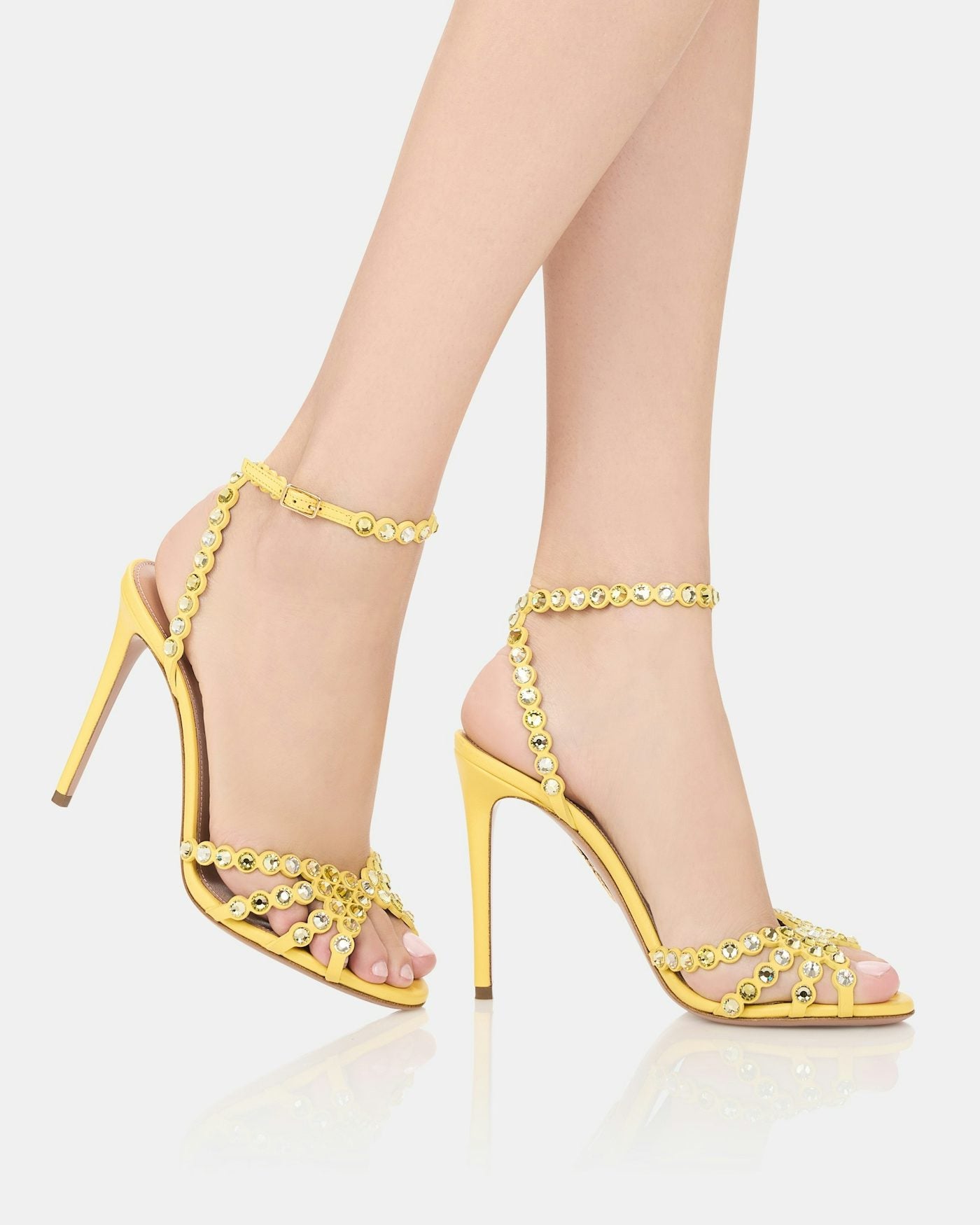 Women's Crystal-Embellished Ankle Strap Stiletto Sandals