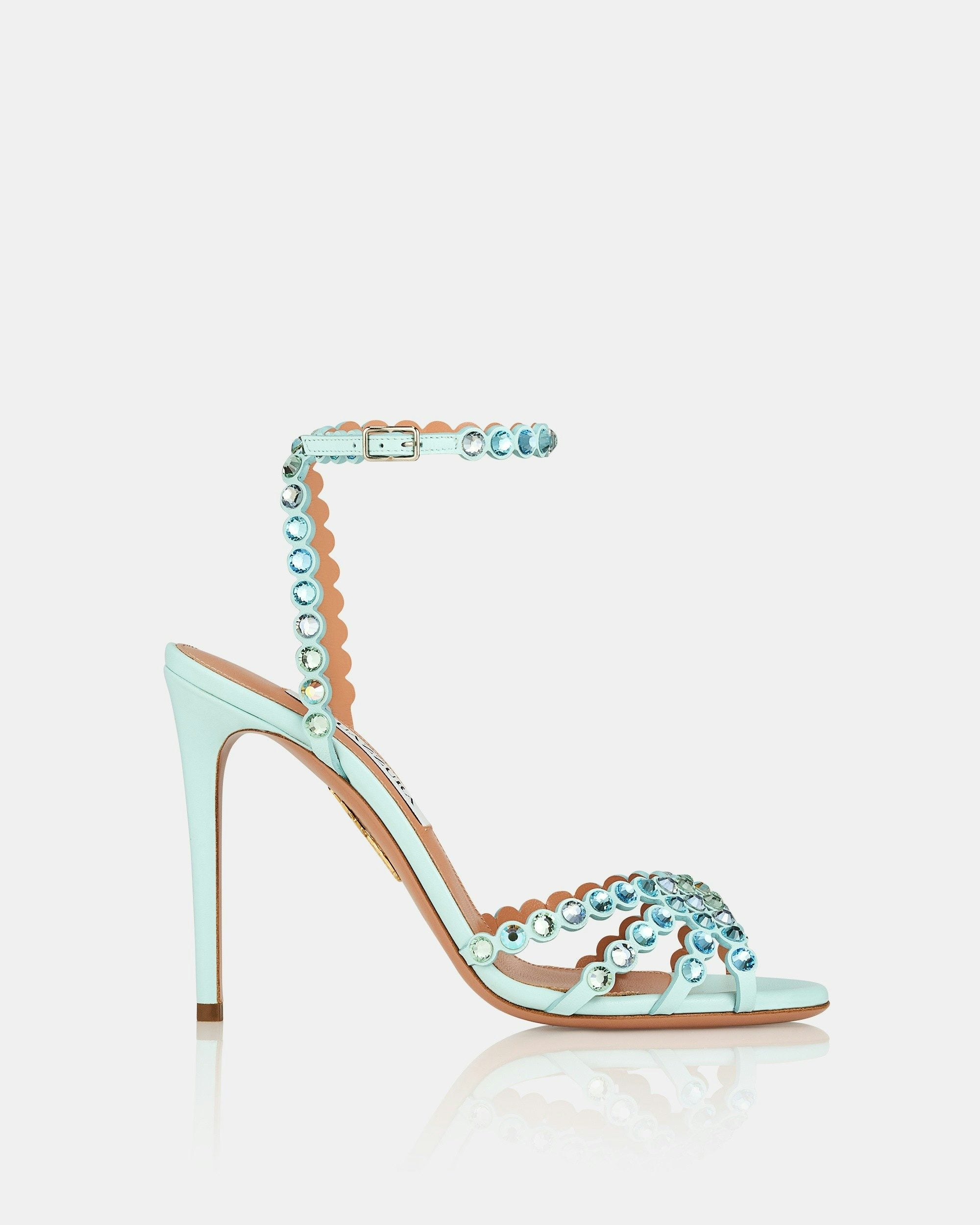 Women's Crystal-Embellished Ankle Strap Stiletto Sandals