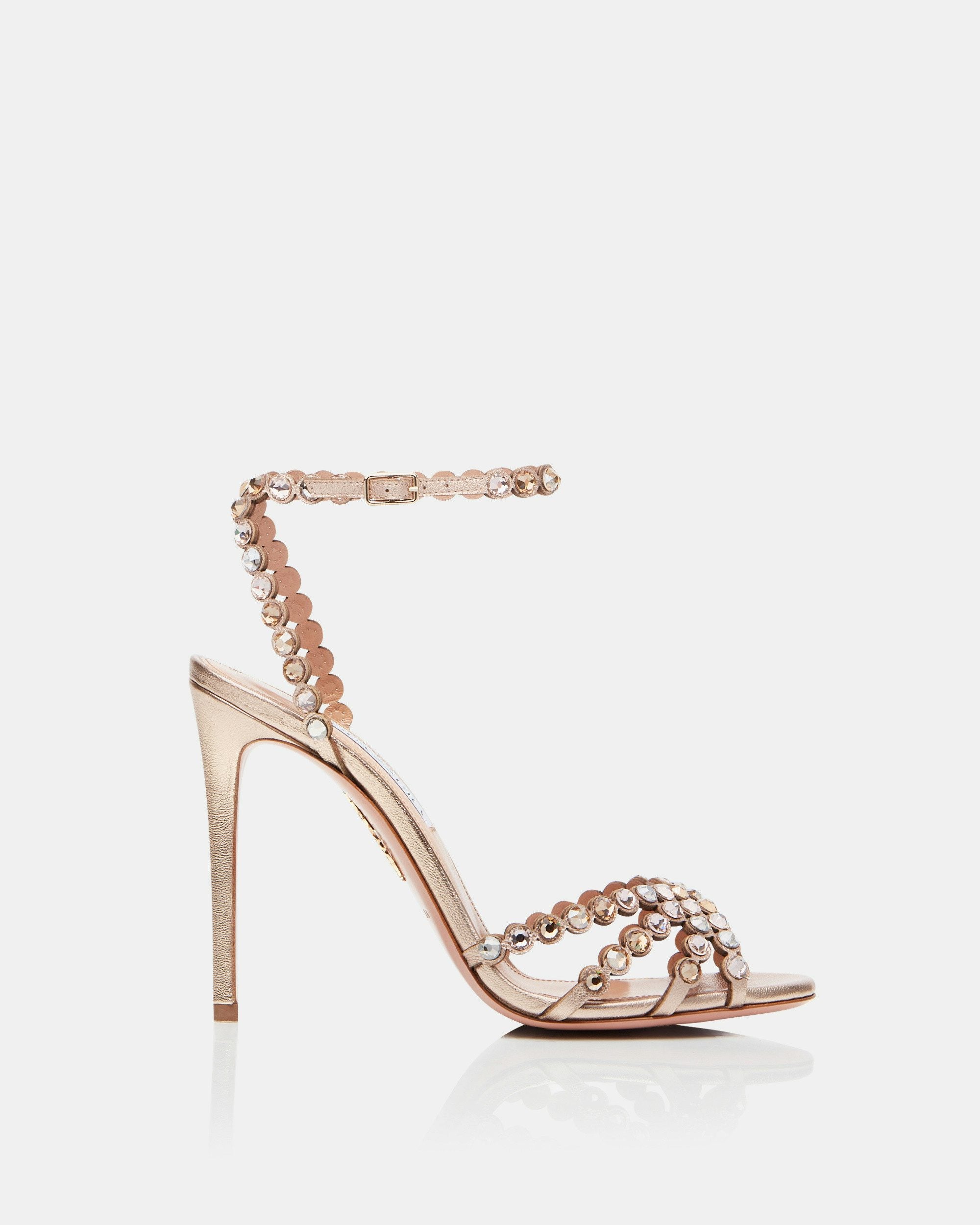 Women's Crystal-Embellished Ankle Strap Stiletto Sandals