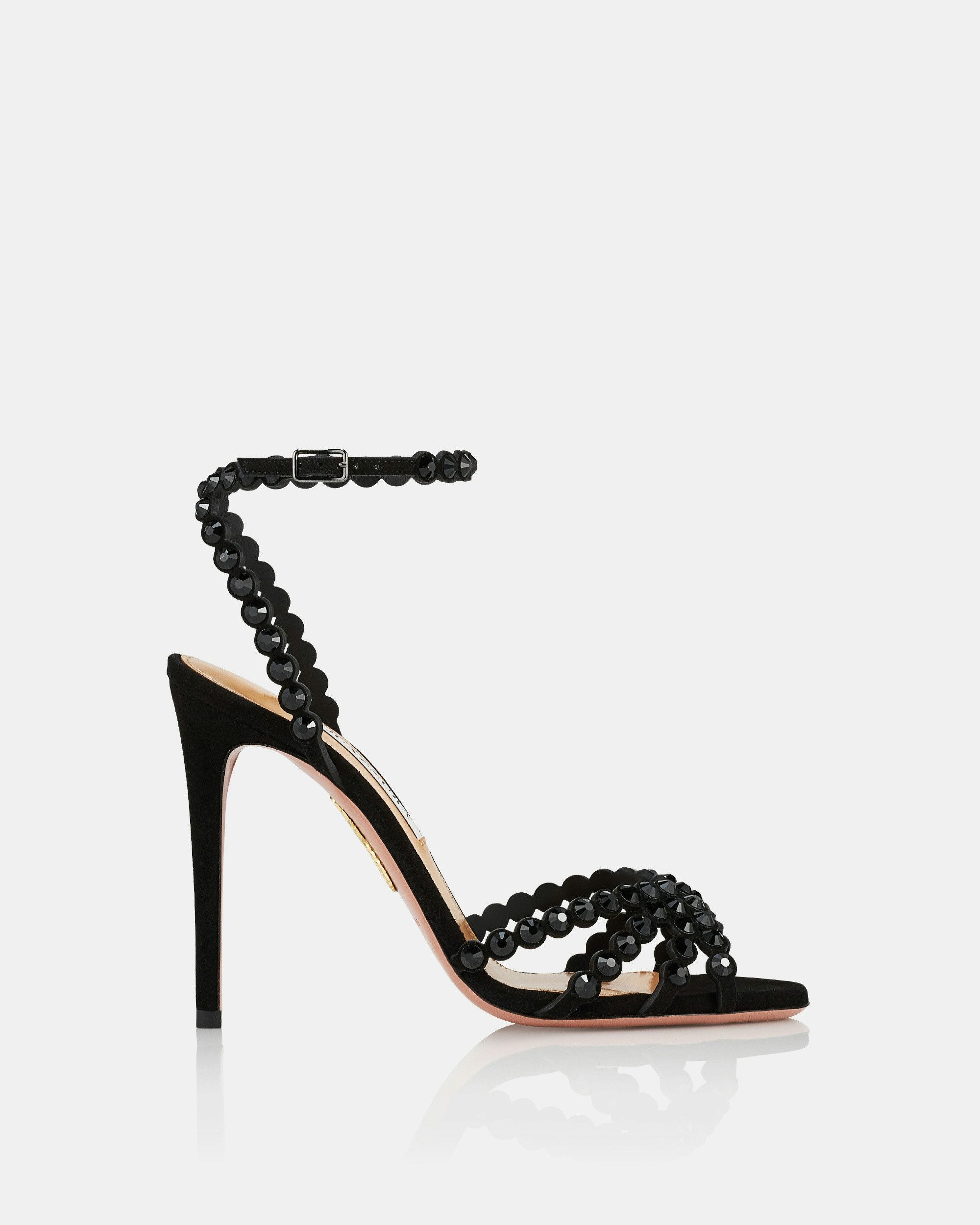 Women's Crystal-Embellished Ankle Strap Stiletto Sandals