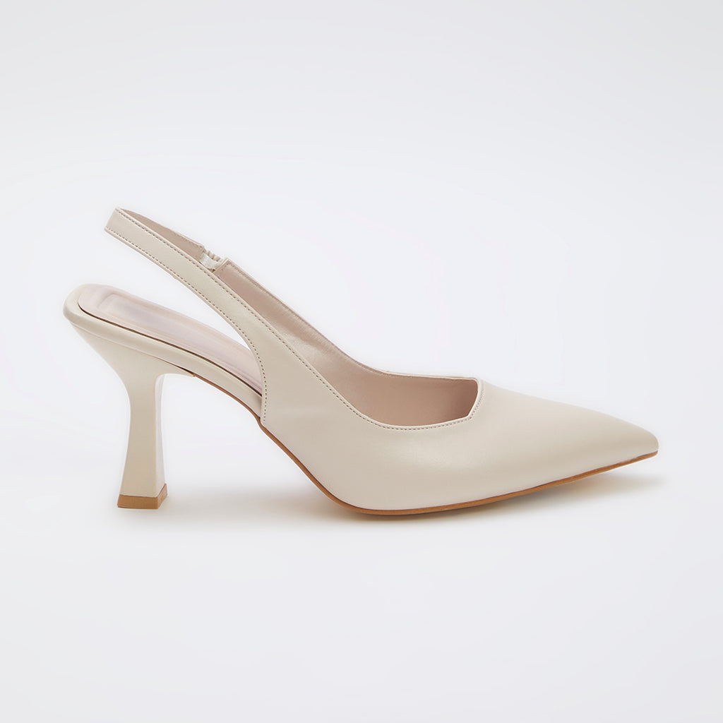 Ladies' Slingback Pointed-Toe Sculptural Heel Pumps