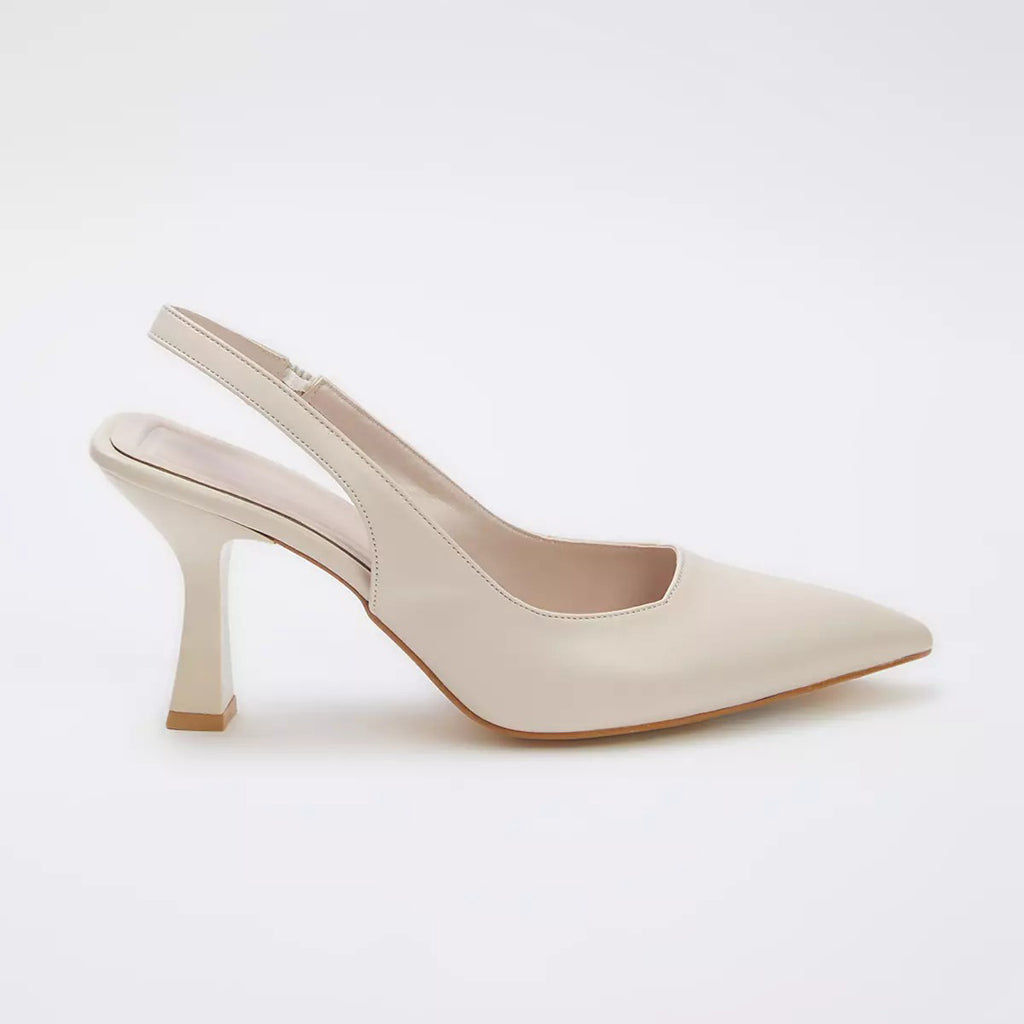 Ladies' Slingback Pointed-Toe Sculptural Heel Pumps