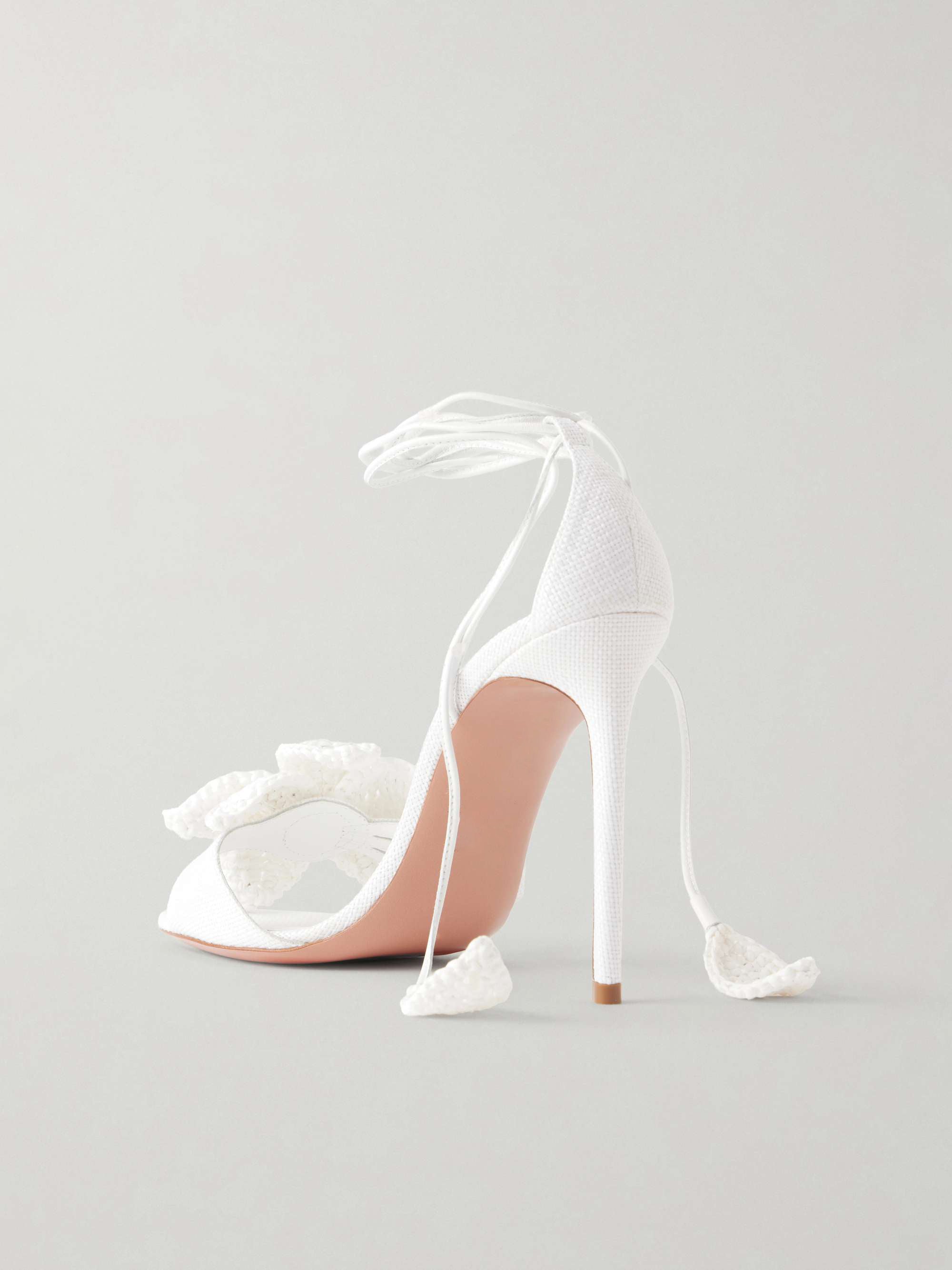 Women's Crochet Flower Ankle-Tie Stiletto Sandals