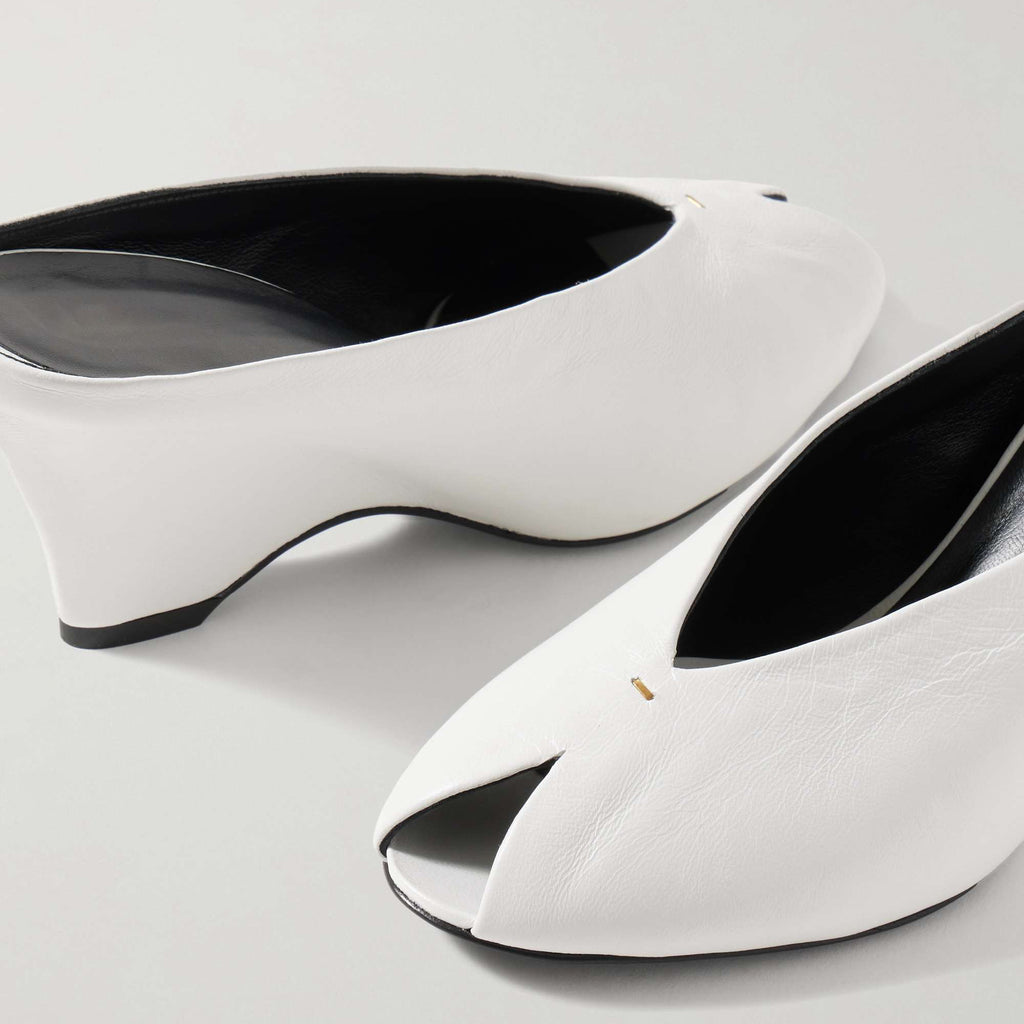 Ladies' Minimalist Sculptural Heel Peep-Toe Sandals