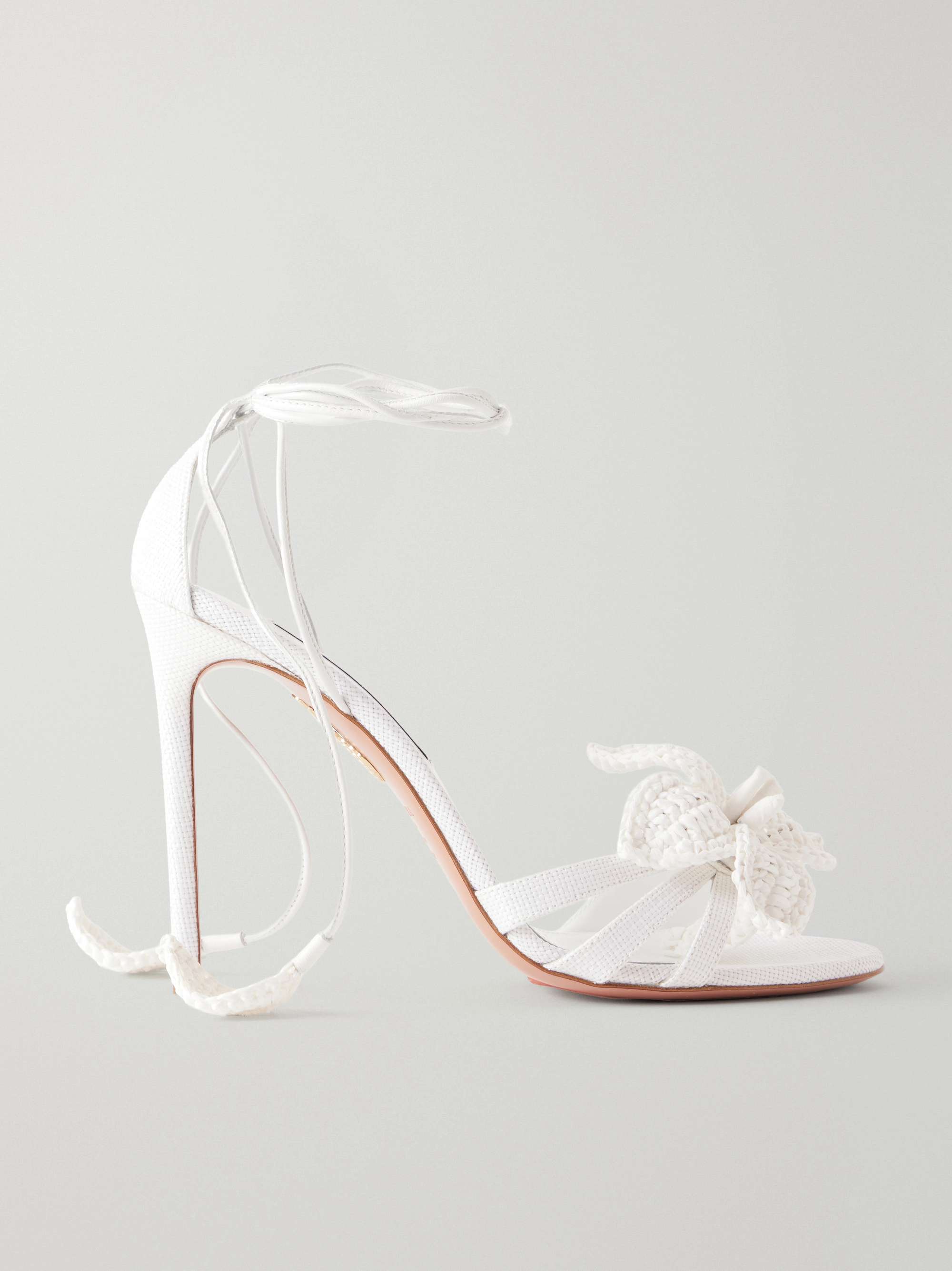 Women's Crochet Flower Ankle-Tie Stiletto Sandals