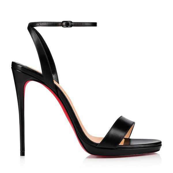 Red Sole Ankle Strap Stiletto Sandals