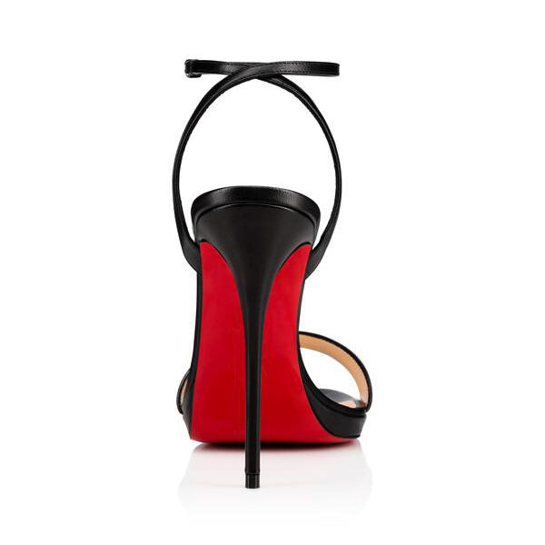 Red Sole Ankle Strap Stiletto Sandals