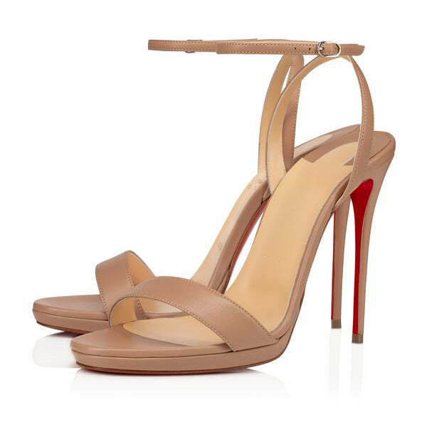 Red Sole Ankle Strap Stiletto Sandals