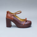 Women's Retro Two-Tone Mary Jane Platform Heels