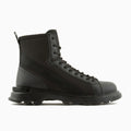 Black Tactical Canvas & Leather Combat Boots