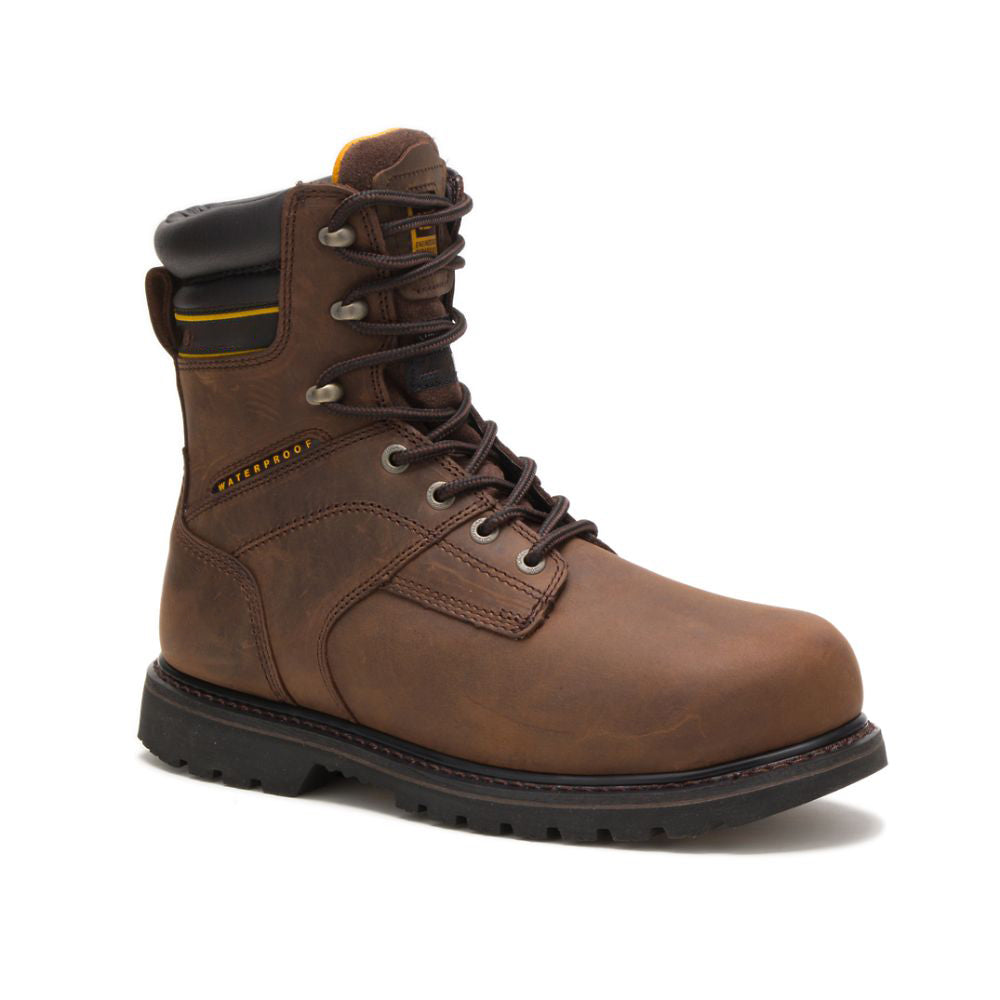Waterproof Brown Leather Logger Work Boots