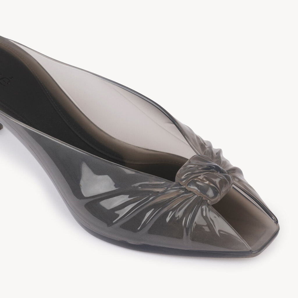 Ladies' Jelly Knot Peep-Toe Kitten Heel Mules